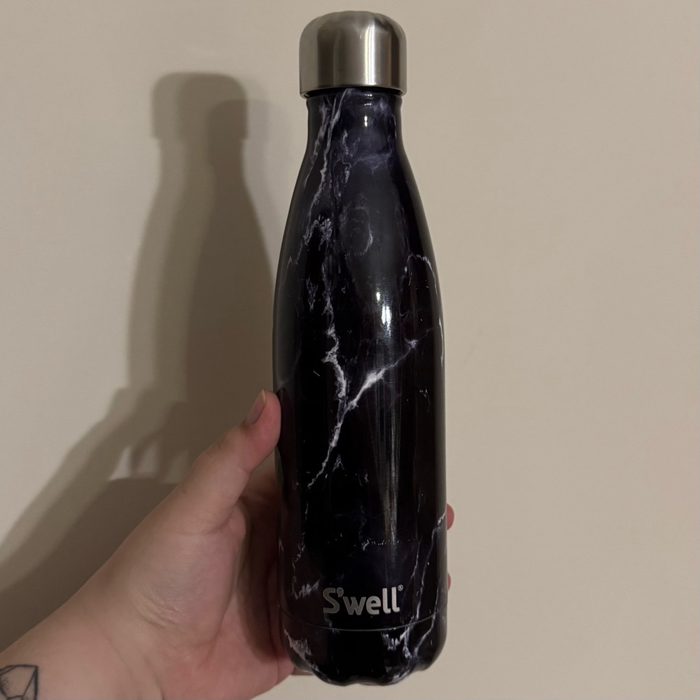 S'well 17oz Black Marble Collection Stainless Steel Water Bottle